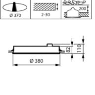 Dimension Drawing (without table) - RC250B 20S/840 PSU PSP D380 WH