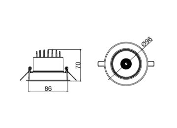 Dimension Drawing (without table) - RS700B P21 LED20 930PW PSU WB WH