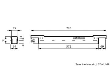 Dimension Drawing (without table) - RC536B 20S/940 PSD W5L57 KLIMA W5-M/F BK