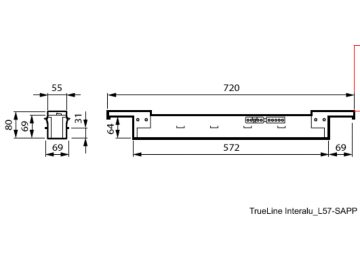 Dimension Drawing (without table) - RC536B 20S/940 PSD W5L57 SAPP W5-M/F BK