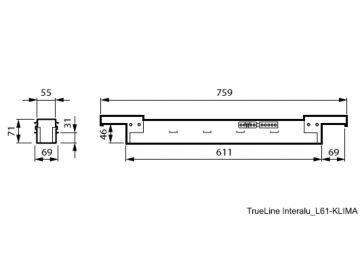 Dimension Drawing (without table) - RC536B 20S/940SRD W5L61KLIMA U4W3-M/F BK
