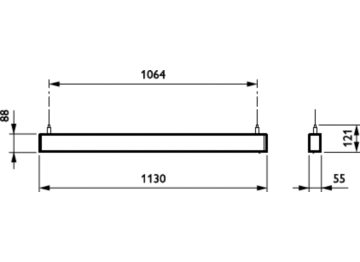 Dimension Drawing (without table) - SP532P 36S/940 DEIA SM2 L1130 WH