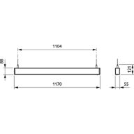 Dimension Drawing (without table) - SP530P 40S/940 SIA U4 SM2 L1170 ALU