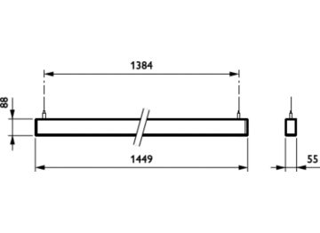 Dimension Drawing (without table) - SP533P 54S/TW9 SEIA U4 SM2 L1450 ALU