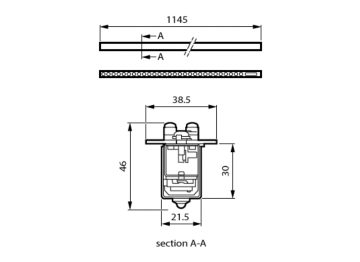 Dimension Drawing (without table) - RC710B 34S/840 PSD ELP3 W5 L120 BK