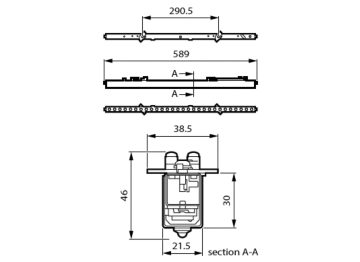 Dimension Drawing (without table) - RC710B 17S/840 PSD ELP3 W5 L60 BK