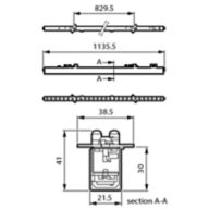 Dimension Drawing (without table) - RC710B 34S/830 PSED W5 L120 BK