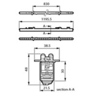 Dimension Drawing (without table) - RC710B 34S/840 SEIA IA4 W3 L120 BK