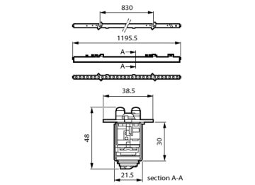 Dimension Drawing (without table) - RC710B 34S/830 SEIA IA4 W3 L120 BK