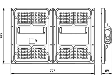 Dimension Drawing (without table) - BGP236 LED360-4S/740 DSM11 D9 MIO-CIO MB