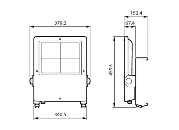 Dimension Drawing (without table) - BGP286 LED280/740 DM12 ALU D9 SRG C1KC5