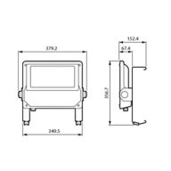 Dimension Drawing (without table) - BGP285 LED140/740 DM12 ALU D9 SRG C1KC5