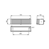Dimension Drawing (without table) - WL346W 1xTUV T5 25W HFS
