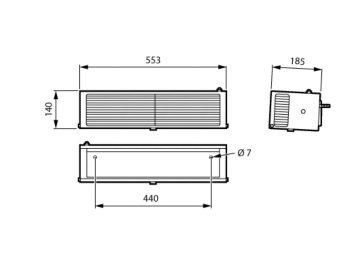 UV-C disinfection upper air Wall mounted version high output