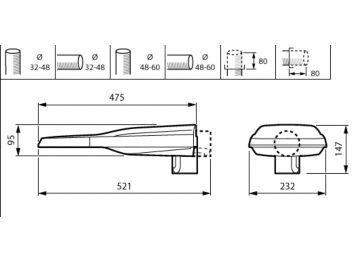 Dimension Drawing (without table) - BGP291 LED8-4S/740 II DM50 D948/60S