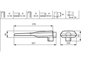 Dimension Drawing (without table) - VGP282 40 4S/730 24V III DM10 48/60S