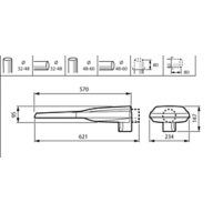 Dimension Drawing (without table) - BGP292 LED51-4S/740 I DX10 48/60S