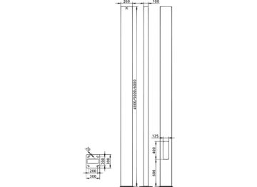  Pole with flange - 6.0 m - RAL color - 