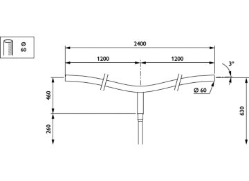   - 1200 mm - 60 mm - 3° - RAL color - 