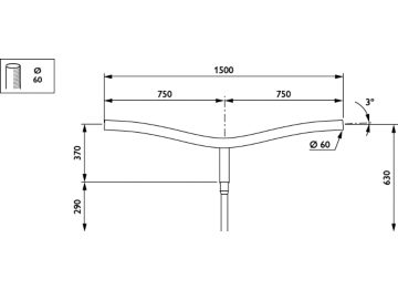   - 750 mm - 60 mm - 3° - RAL color - 