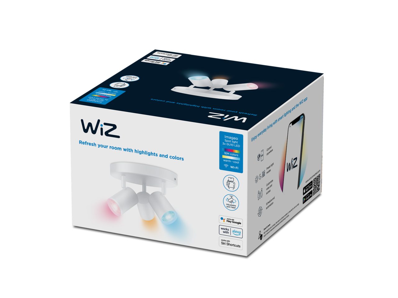 WIZ Kosipo Opbouwspot met 1 Lichtpunt GU10 (Zwart) Warm tot Koelwit Licht | Te bedienen via WiFi