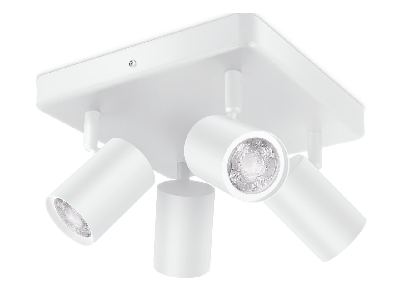 WiZ Opbouwspot Imageo Vierkant Wit 4 spots - Slimme LED-Verlichting