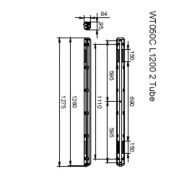 Dimension Drawing (without table) - WT050C 2xTLED L1200