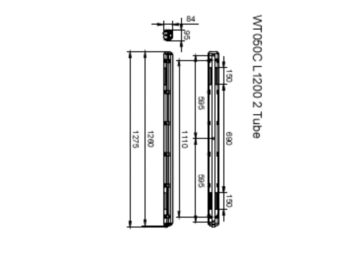 Dimension Drawing (without table) - WT050C 2xTLED L1200