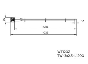 Dimension Drawing (without table) - WT120Z TW-3x2.5-L1200 10pcs
