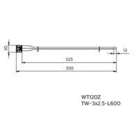 Dimension Drawing (without table) - WT120Z TW-3x2.5-L600 10pcs