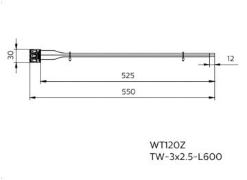 Dimension Drawing (without table) - WT120Z TW-3x2.5-L600 10pcs