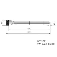 Dimension Drawing (without table) - WT120Z TW-5x2.5-L1200 10pcs