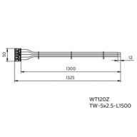 Dimension Drawing (without table) - WT120Z TW-5x2.5-L1500 10pcs