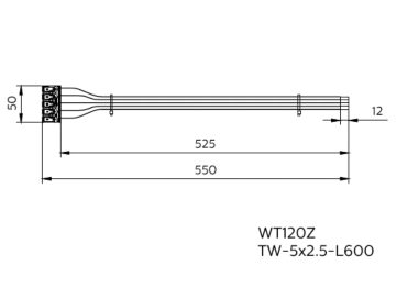 Dimension Drawing (without table) - WT120Z TW-5x2.5-L600 10pcs