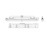 Dimension Drawing (without table) - WT198X LED82S/840 L1 S L1500