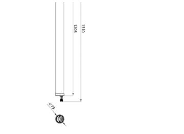 Dimension Drawing (without table) - WT210C G2 LED50S/840 WIA TW1 PMMA L1200
