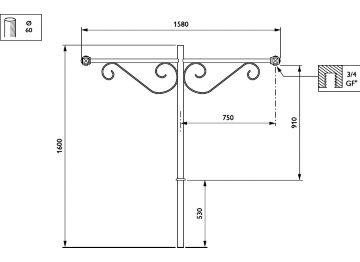   - 750 mm - 60 mm - 0° - RAL color - 