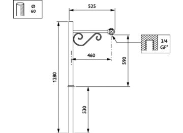   - 450 mm - 60 mm - 0° - RAL color - 