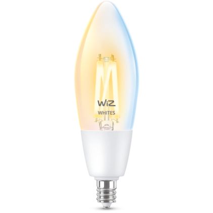 Gros plan de l’avant de Ampoule transparente à filament B11 E12 de 40 W
