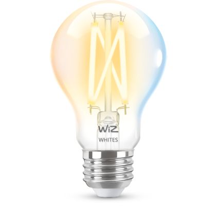 Gros plan de l’avant de Ampoule transparente à filament A19 E26 de 60 W