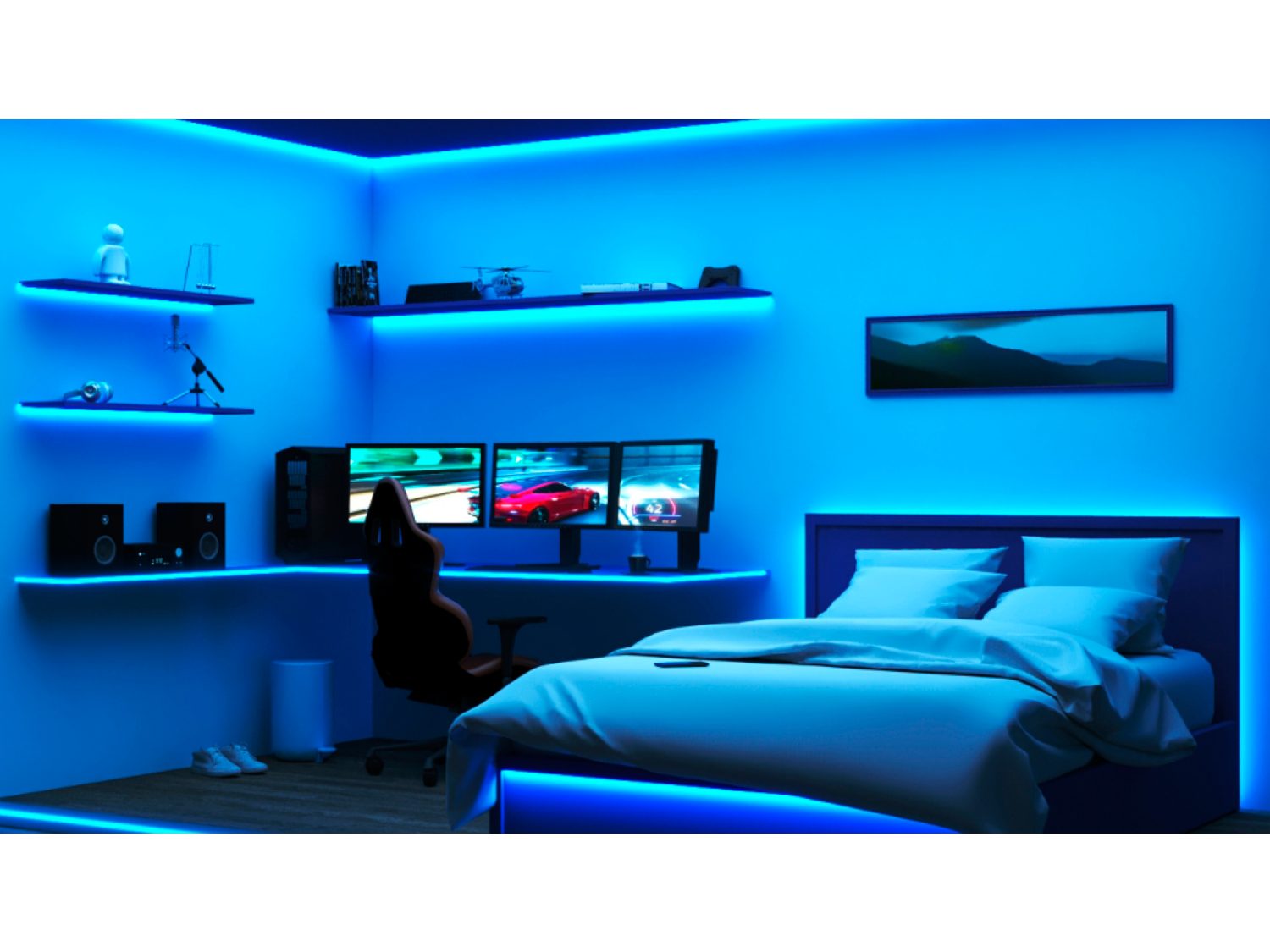 Led strip lights setup in room sales