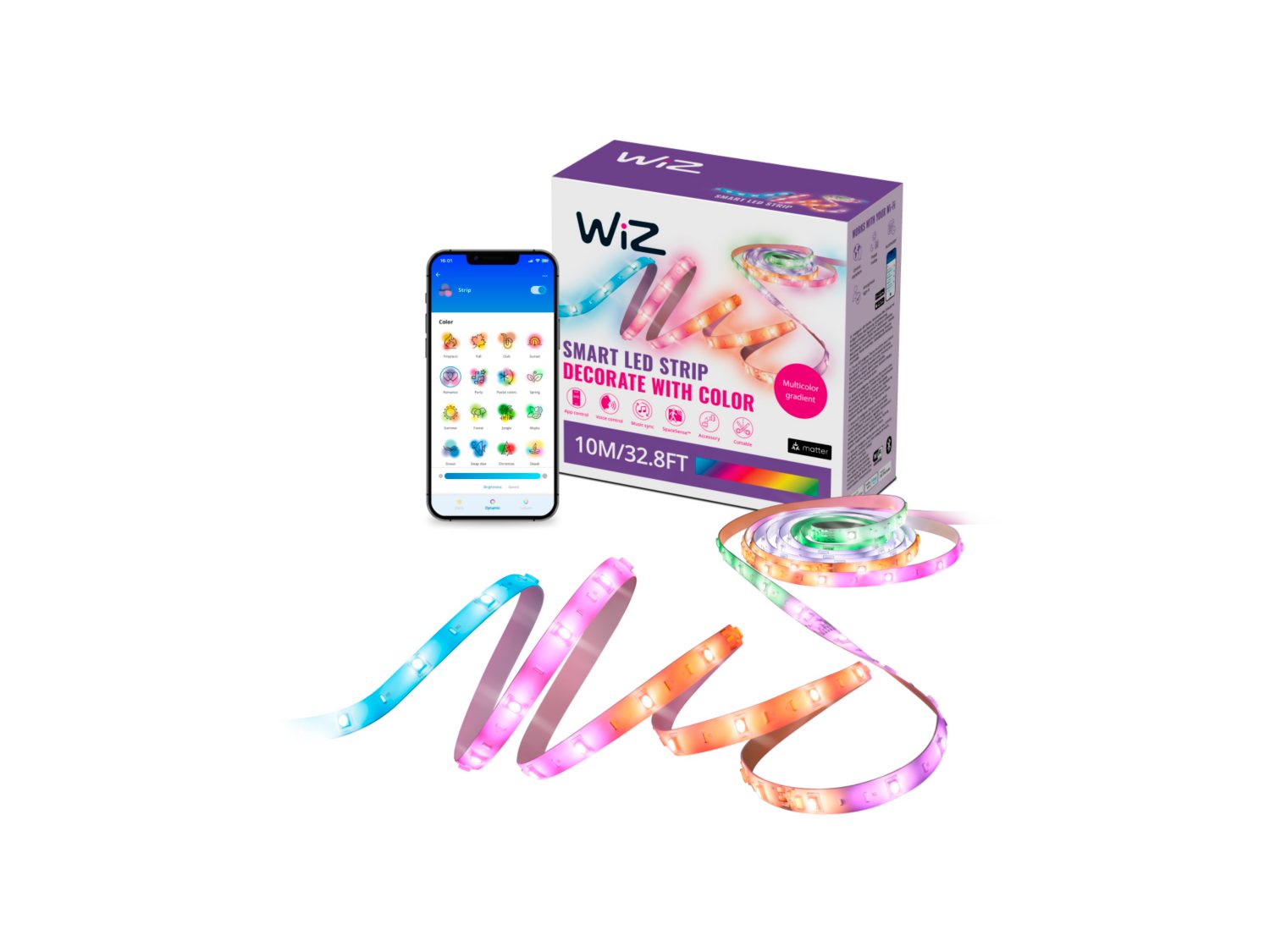 Light Strip LED Strip RGBIC 32.8ft WiZ