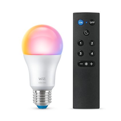 Close up of front of Bulb 60 W A60 E27 with remote