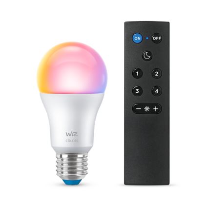 Close up of front of Bulb 60 W A60 E27 with remote