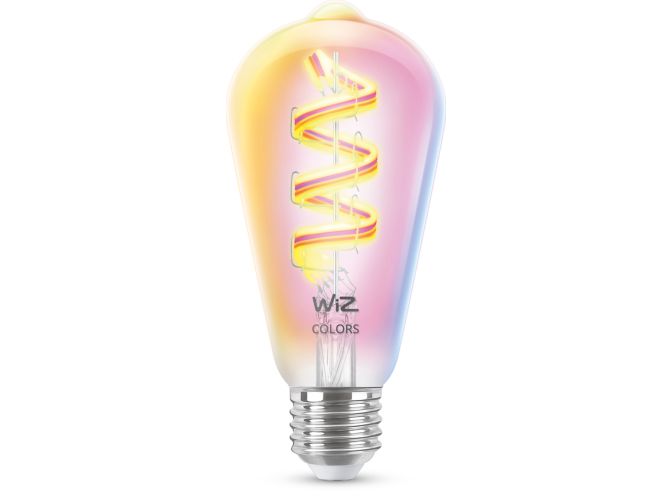 Nahaufnahme der Vorderseite von Filament-Lampe, transparent, 40 W ST64 E27