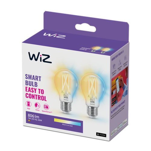 FILAMENT-LAMPE Filament-Lampe, transparent, 60W A60 E27 x2