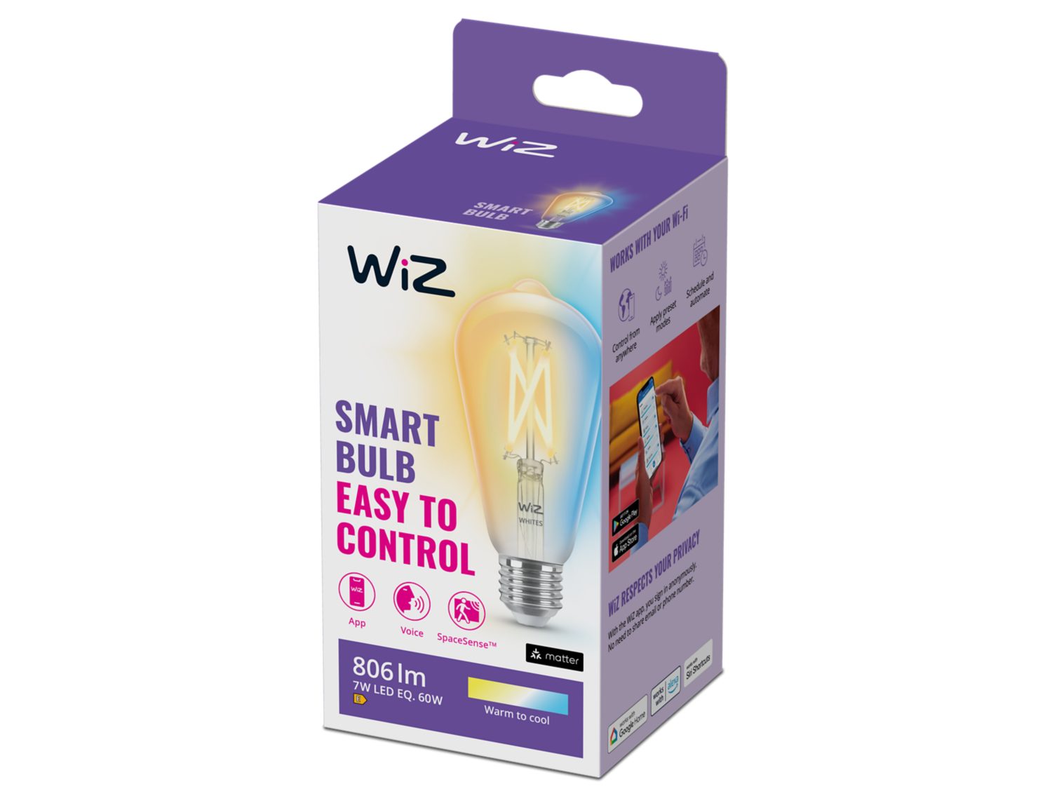 LED Lamp Filament clear ST64 E27 WiZ