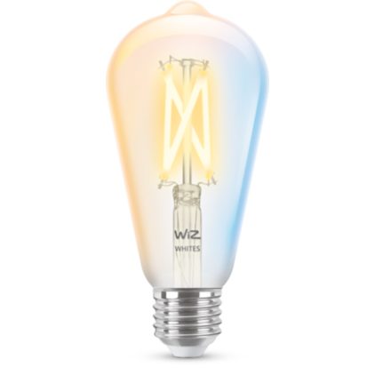Primer plano del frente de Bombilla con filamento transparente 60 W ST64 E27