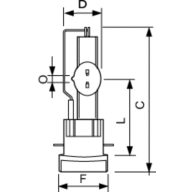 Dimension Drawing (with table) - MSR Gold 400 MiniFastFit 1CT/16