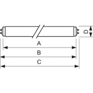 Dimension Drawing (with table) - TL 20W/52 SLV/25